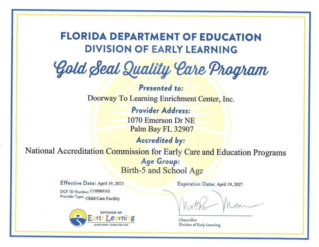 Gold Seal Quality Care Program Certification 1